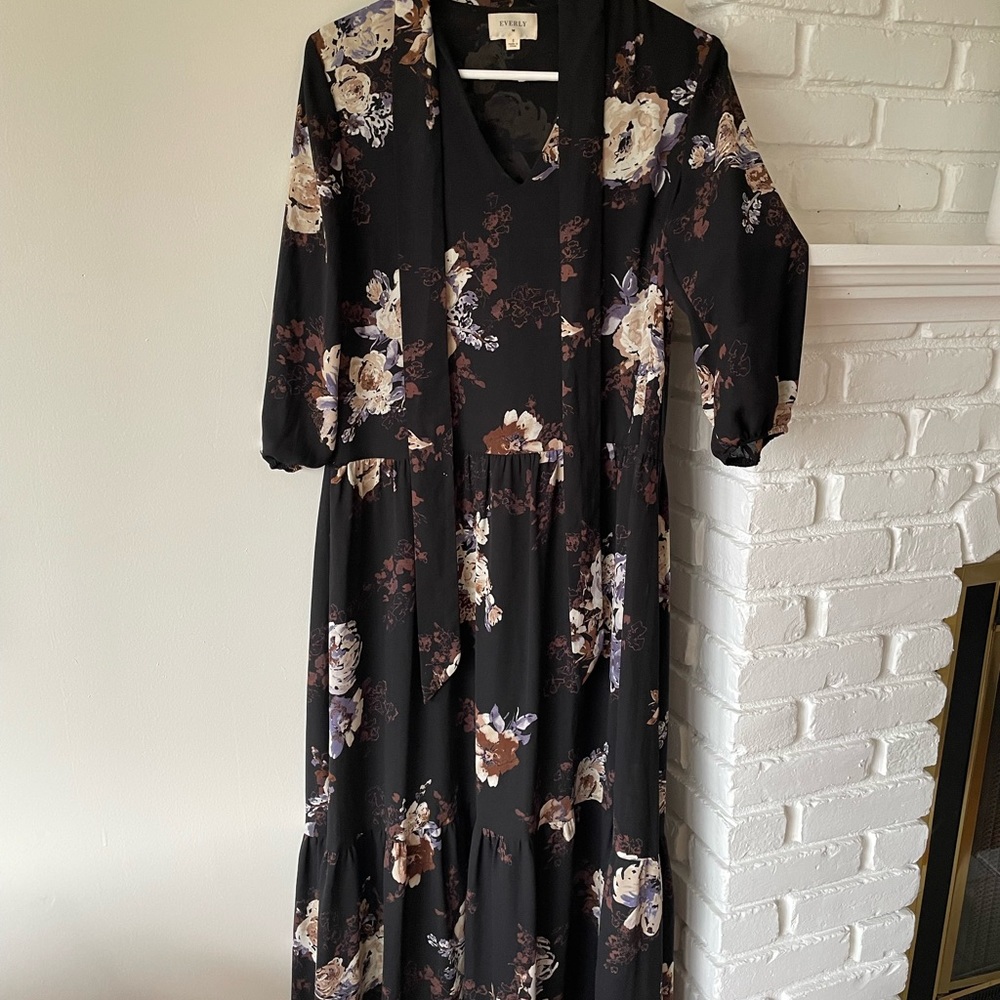 Everly Black Floral Boho Maxi